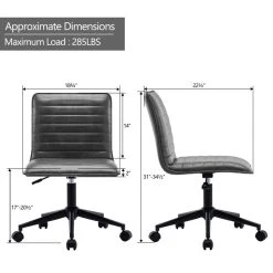 Duhome Elegant Lifestyle Horizontal Stitching Armless Swivel Task Chair, Grey 11 Duhome Elegant Lifestyle Horizontal Stitching Armless Swivel Task Chair, Grey -Boraam Industries Shop eaf1d3ba0042e9dc 7384 w800 h800 b1 p0