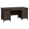 Sauder Costa Engineered Wood Executive Desk In Coffee Oak Finish