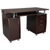Rta Products- L Techni Mobili Complete Workstation Computer Desk With Storage, Chocolate