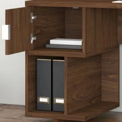 Kathy Ireland Home By Bush Furniture Madison Avenue 60W Computer Desk With Storage In Modern Walnut - Engineered Wood -Boraam Industries Shop ece1908e0e7b9159 7362 w800 h800 b0 p0