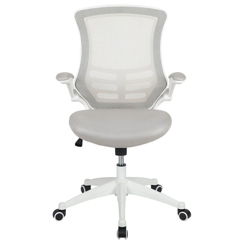 Offex Swivel Ergonomic Task Office Chair With White Frame, Light Gray 7 Offex Swivel Ergonomic Task Office Chair With White Frame, Light Gray - Image 5