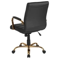 Flash Furniture Mid Back Leather Office Swivel Chair In Black And Gold -Boraam Industries Shop ee4106940e141d88 4613 w800 h800 b1 p0