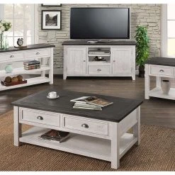 Martin Svensson Home Monterey Solid Wood Sofa Console Table, White, Gray 11 Martin Svensson Home Monterey Solid Wood Sofa Console Table, White, Gray -Boraam Industries Shop ef01e5850ce2bccd 4821 w800 h800 b0 p0