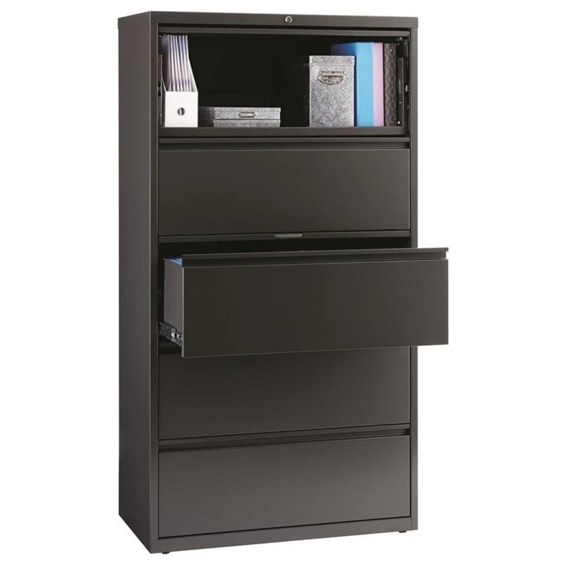 Hirsh Industries LLC Hirsh 36-in Wide HL8000 Series Metal 5 Drawer Lateral File Cabinet Charcoal 5 Hirsh Industries LLC Hirsh 36-in Wide HL8000 Series Metal 5 Drawer Lateral File Cabinet Charcoal - Image 3