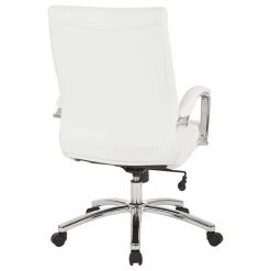 Office Star Products Executive Mid-Back Chair, White -Boraam Industries Shop eff1779308da8038 7449 w800 h800 b1 p0