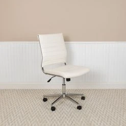 Offex Mid-Back Armless LeatherSoft Ribbed Executive Swivel Office Chair, White 13 Offex Mid-Back Armless LeatherSoft Ribbed Executive Swivel Office Chair, White -Boraam Industries Shop f021e8300e5f52c2 9622 w800 h800 b0 p0