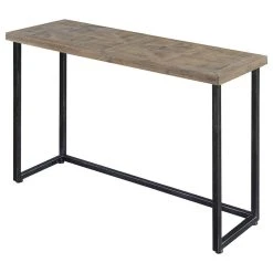 Convenience Concepts Laredo Console Table In Natural Wood Finish And Black Frame