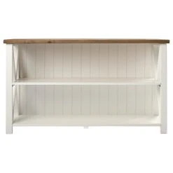 Walker Edison Lucas 52" Solid Wood Farmhouse Storage Console - White/Rustic Oak -Boraam Industries Shop f0d1fb5601c1bc7c 2604 w800 h800 b1 p0