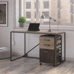 Bush Business Furniture Bush Furniture Refinery 50" Industrial Writing Desk With Mobile File Cabinet -Boraam Industries Shop f0e132650d8c4385 9477 w800 h800 b0 p0