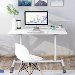 Costway Height Adjustable Computer Desk Sit To Stand Rolling Notebook Table -Boraam Industries Shop f1b1326d0e6f0672 2683 w800 h800 b0 p0