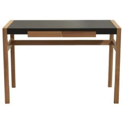 Proman Products Rico Deluxe Desk, Leather Veneer Top, Solid Wood Frame