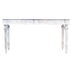 Moti Tigard Console Table, White Antique