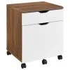 Modway Envision Wood File Cabinet With Plastic Casters In Walnut/White