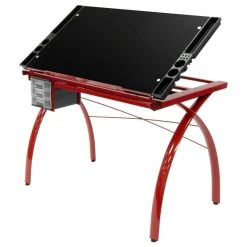 Offex Home Office Futura Craft Station, Red/Black