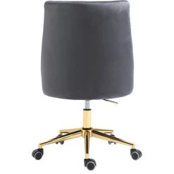 Meridian Furniture Karina Swivel And Adjustable Velvet Office Chair, Grey, Rich Gold Base -Boraam Industries Shop f3418f3202bc966d 0272 w800 h800 b1 p0