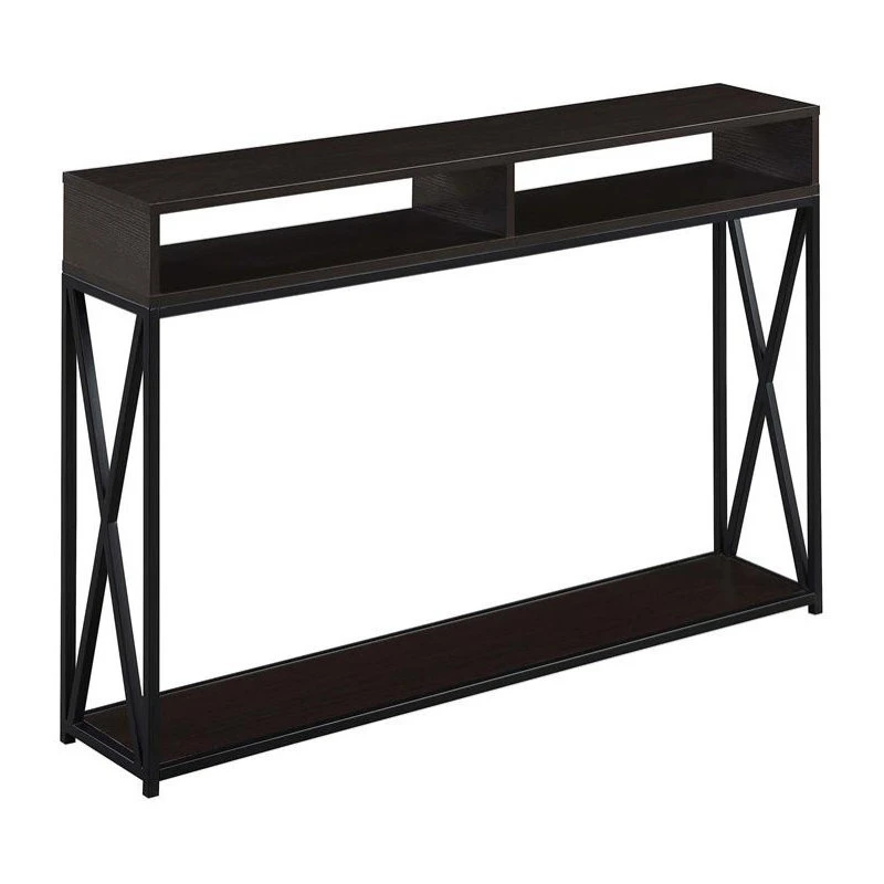 Convenience Concepts Tucson Deluxe 2 Tier Console Table In Espresso Wood Finish And Black Frame 3 Convenience Concepts Tucson Deluxe 2 Tier Console Table In Espresso Wood Finish And Black Frame
