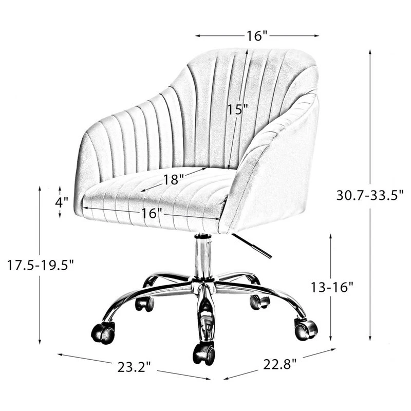 Karat Home Swivel Task Chair With Tufted Back, Teal 11 Karat Home Swivel Task Chair With Tufted Back, Teal - Image 9