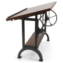Rustic Deco Millworks Vintage Industrial Tilt Crank Drafting Desk - Provincial Finish -Boraam Industries Shop f54176cd01b4377b 2054 w800 h800 b1 p0