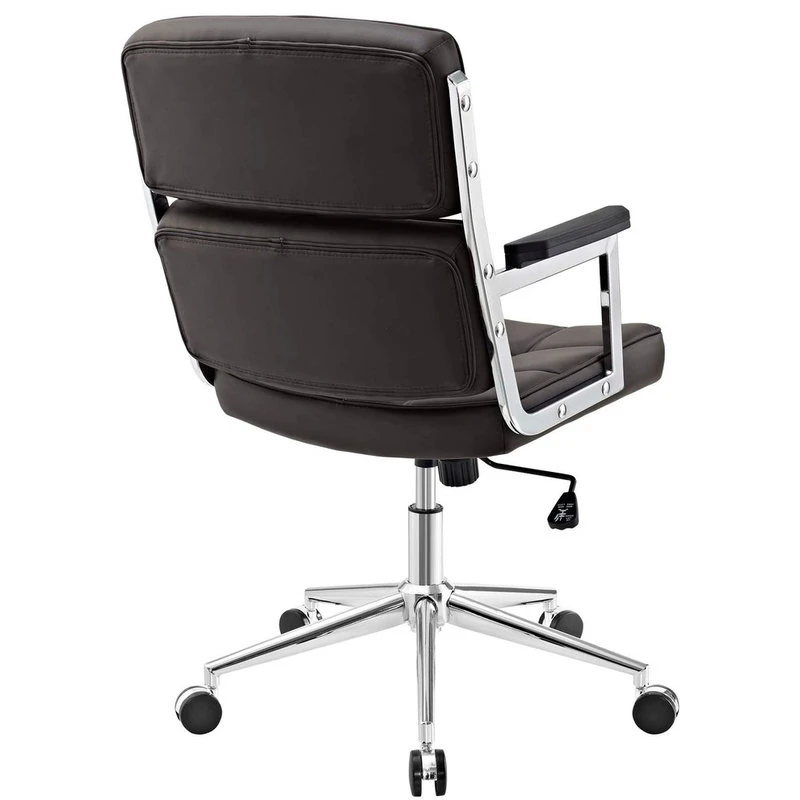 LexMod Portray Highback Faux Leather Office Chair, Brown 6 LexMod Portray Highback Faux Leather Office Chair, Brown - Image 4