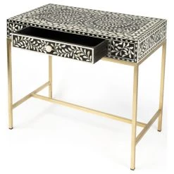 Butler Specialty Company Butler Perilla Black And White Bone Inlay Writing Desk