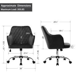 Duhome Elegant Lifestyle Mid-Century Diamond Quilted Desk Chair, Dark Grey With Silver Base -Boraam Industries Shop f681e0c5006ebd29 4677 w800 h800 b1 p0