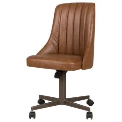 AW Furniture Swivel Dining Caster Chair, Brown