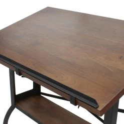 Rustic Deco Millworks Vintage Industrial Tilt Crank Drafting Desk - Provincial Finish -Boraam Industries Shop f6c12e7901b43773 2054 w800 h800 b0 p0