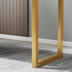 HOMARY Modern 55" Black Wooden Home Office Writing Desk, Drawers, Gold -Boraam Industries Shop f7415784025e8b18 3917 w800 h800 b0 p0