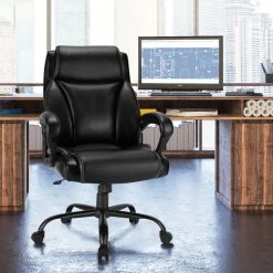 Costway 400 LBS Big & Tall Leather Office Chair Adjustable High Back Task Chair 8 Costway 400 LBS Big & Tall Leather Office Chair Adjustable High Back Task Chair -Boraam Industries Shop f7d1c5be00cc7a59 9271 w800 h800 b0 p0