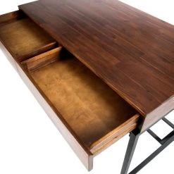 GDFStudio GDF Studio Elrod Dark Oak Acacia Wood Storage Desk With Rustic Metal Iron Accent -Boraam Industries Shop f8a101310f9316aa 8564 w800 h800 b0 p0