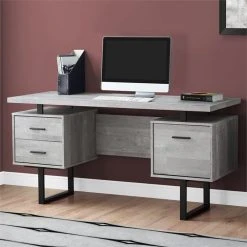 Monarch Computer Desk Home Office Laptop Storage Drawers 60"L Work Metal Grey -Boraam Industries Shop f9c11ed103acdfe4 4834 w800 h800 b0 p0