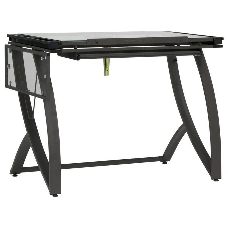Studio Designs Luxe Drawing, Drafting, Craft Table, Drawer/Folding Side Shelf, Pewter Gray 5 Studio Designs Luxe Drawing, Drafting, Craft Table, Drawer/Folding Side Shelf, Pewter Gray - Image 3