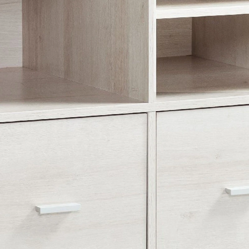 Benjara 31" File Cabinet Printer Stand Table With 2 Drawers, Oak White 5 Benjara 31" File Cabinet Printer Stand Table With 2 Drawers, Oak White - Image 3