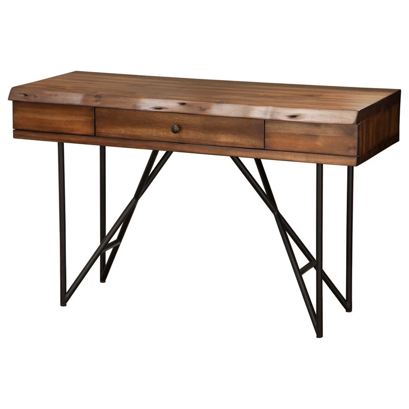 Alpine Furniture, Inc Live Edge Writing Desk, Light Walnut 4 Alpine Furniture, Inc Live Edge Writing Desk, Light Walnut - Image 2