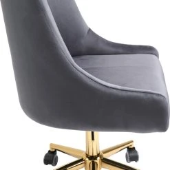 Meridian Furniture Karina Swivel And Adjustable Velvet Office Chair, Grey, Rich Gold Base -Boraam Industries Shop fba15e9302bc9674 0272 w800 h800 b0 p0