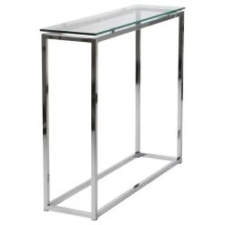 Euro Style Sandor Console Table, Clear Glass/Chrome -Boraam Industries Shop fba167e20e6801b3 6131 w800 h800 b1 p0