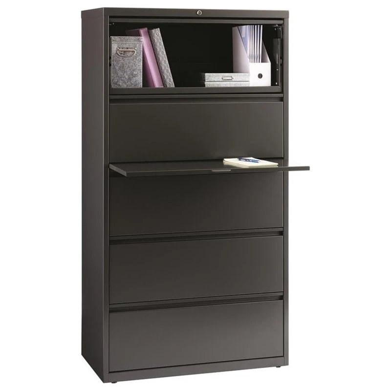 Hirsh Industries LLC Hirsh 36-in Wide HL8000 Series Metal 5 Drawer Lateral File Cabinet Charcoal 4 Hirsh Industries LLC Hirsh 36-in Wide HL8000 Series Metal 5 Drawer Lateral File Cabinet Charcoal - Image 2