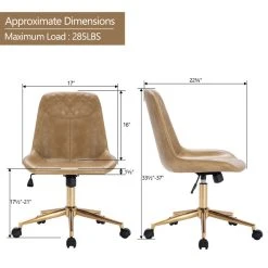 Duhome Elegant Lifestyle Faux Leather Golden Base Swivel Desk Chair, Camel -Boraam Industries Shop fc01a61b003867d9 1927 w800 h800 b1 p0