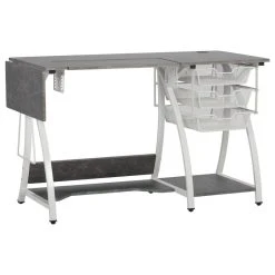 SD Studio Designs Pro Stitch Sewing, Hobby, Computer Table - White, Concrete -Boraam Industries Shop fc9196f501018076 2097 w800 h800 b1 p0 1 1