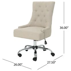 GDFStudio GDF Studio Bagnold Home Office Fabric Desk Chair, Wheat/Chrome -Boraam Industries Shop fd01b87d01e654ca 5239 w800 h800 b1 p0