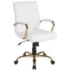 Flash Furniture Mid Back Leather Office Swivel Chair In White And Gold -Boraam Industries Shop fd512a120e141d7b 1529 w800 h800 b1 p0