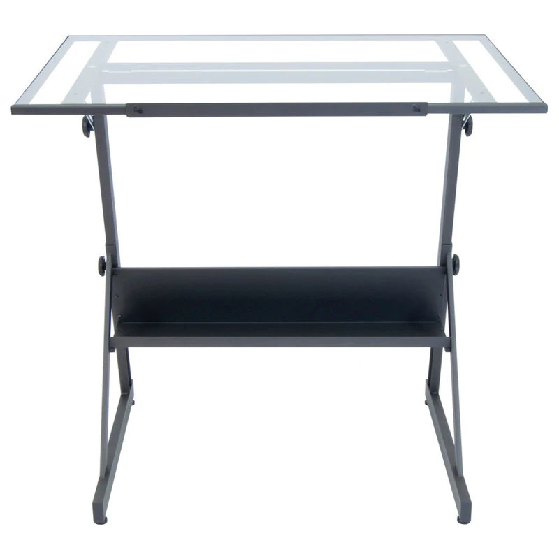 Studio Designs Solano Adjustable Drafting Table Charcoal/Clear Glass 5 Studio Designs Solano Adjustable Drafting Table Charcoal/Clear Glass - Image 3