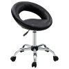 Duhome Elegant Lifestyle Open-Back Salon Spa Rolling Stool, Black-Pu