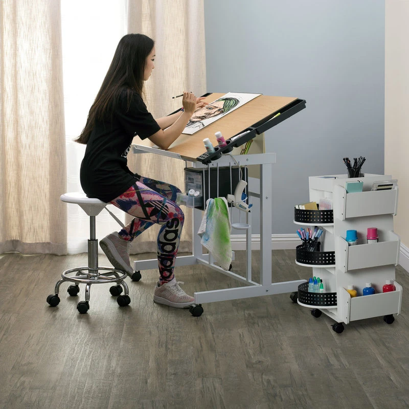 Studio Designs Deluxe Craft Station, White And Maple 6 Studio Designs Deluxe Craft Station, White And Maple - Image 4