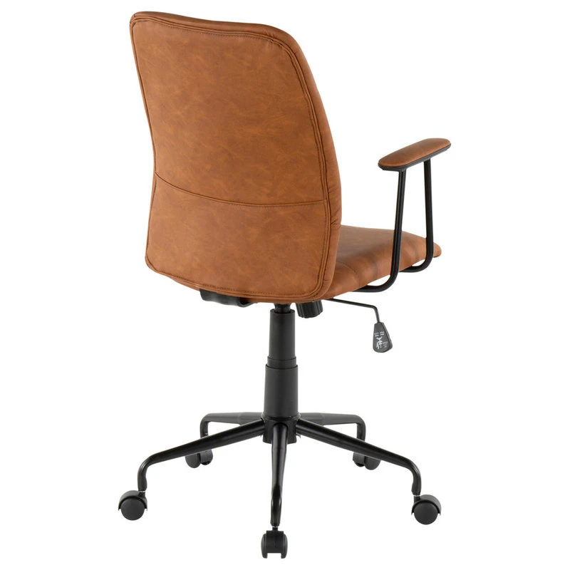 Lumisource Fredrick Contemporary Office Chair In Brown Faux Leather 6 Lumisource Fredrick Contemporary Office Chair In Brown Faux Leather - Image 4