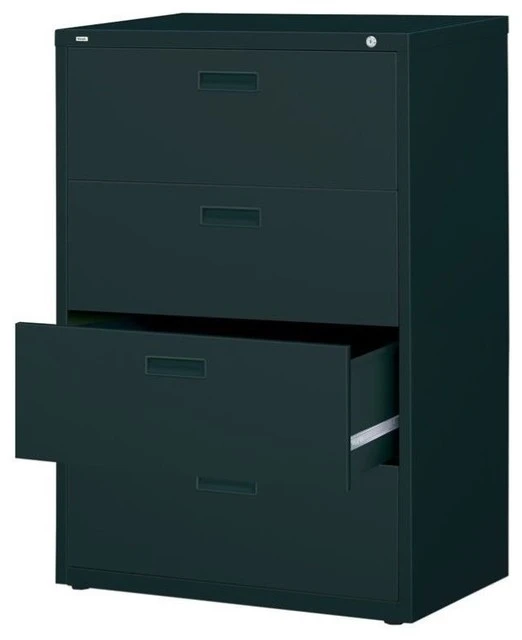 Hirsh Industries LLC Hirsh 30-in Wide HL1000 Series Metal 4 Drawer Lateral File Cabinet Black 3 Hirsh Industries LLC Hirsh 30-in Wide HL1000 Series Metal 4 Drawer Lateral File Cabinet Black