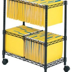 Safco Products Safco Two-Tier Mobile Metal File Cart In Black