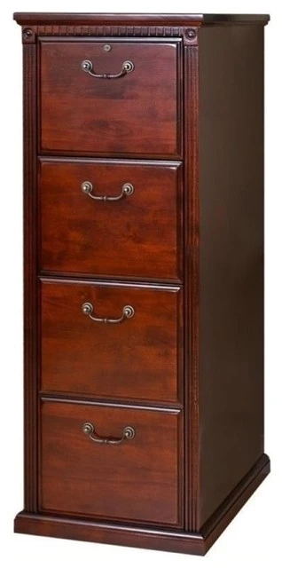 Bowery Hill 4 Drawer Vertical File Cabinet In Vibrant Cherry 3 Bowery Hill 4 Drawer Vertical File Cabinet In Vibrant Cherry