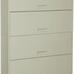 Datum Storage Solutions Stak-N-Lok 100 Series 6H Open Shelf, Receding Doors, 24", Letter Depth, White