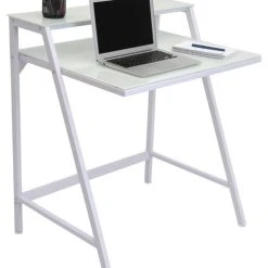 LumiSource 2-Tier Desk, White